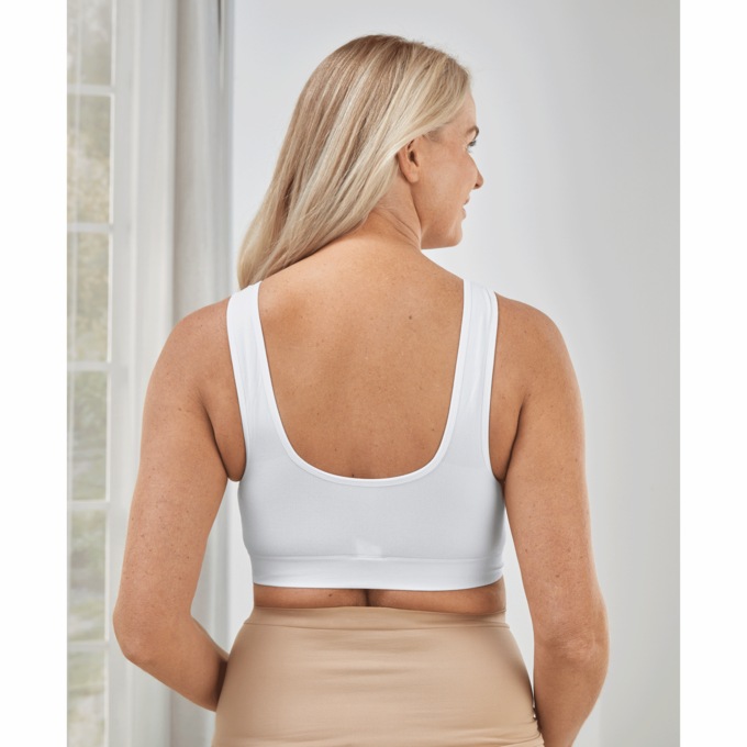 Seamless Lace Snap-Front Bra, , large