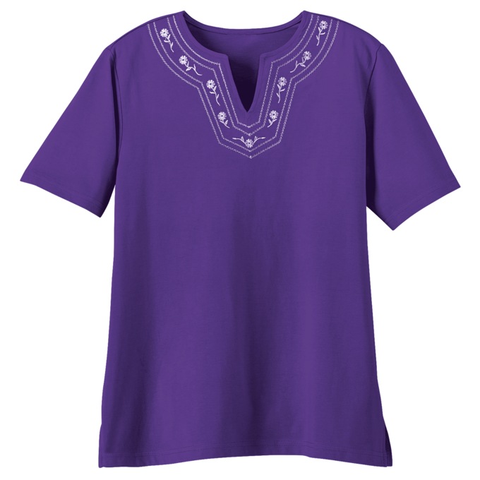 Embroidered Capri Set, Violet, large