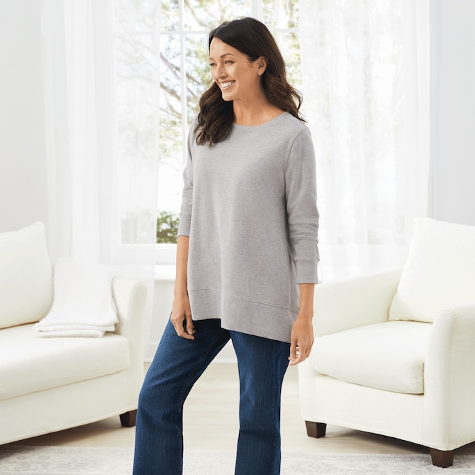 Hi-Low Pleated-Back Tunic, , large