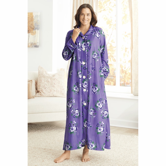 Ribbed Fleece Robe, , large
