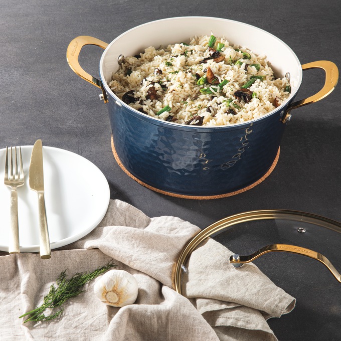 Gotham Steel Hammered Ceramic 10-piece Cookware Set, , large