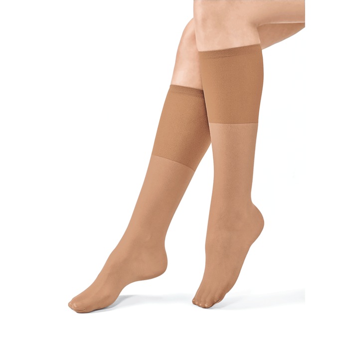 6-Pack Comfort Top Knee-High, Suntan, large