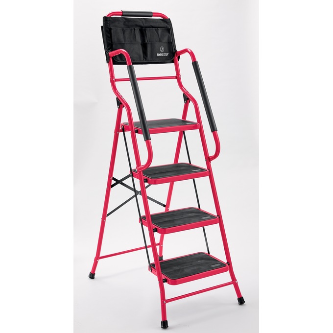 4-Step Safety Ladder with Tool Tote and Non-Slip Steps, , large
