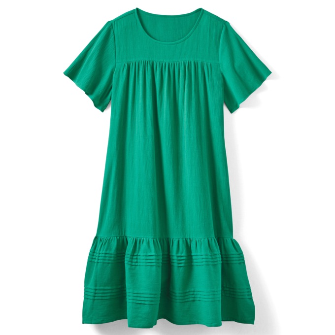 Crinkle Cotton Dress, , large