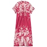 Trapunto Trim Caftan, Boysenberry Floral, large