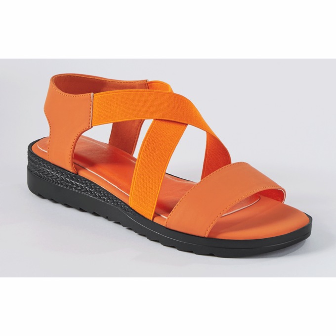 Walking Comfort Sandal, Orange, large