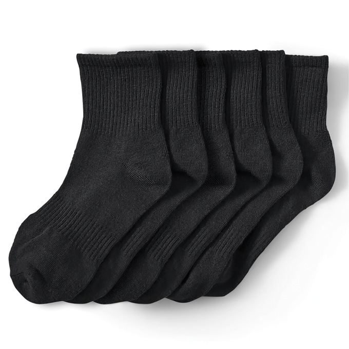 6-Pack Men's Non-Binding Socks, Black, large