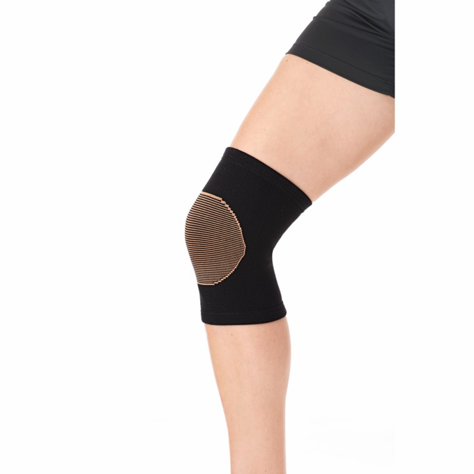 Men's Copper Knee Support, Black, large