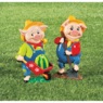 Set of 2 Perky Farmer Pig Stakes, , large