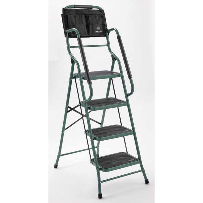 4-Step Safety Ladder with Tool Tote and Non-Slip Steps, , large