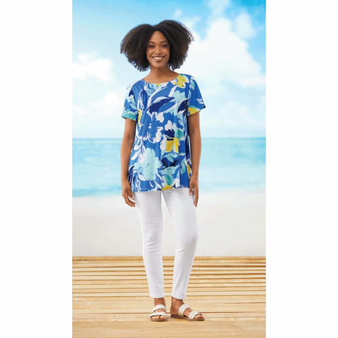 Basic  Floral Top, , large