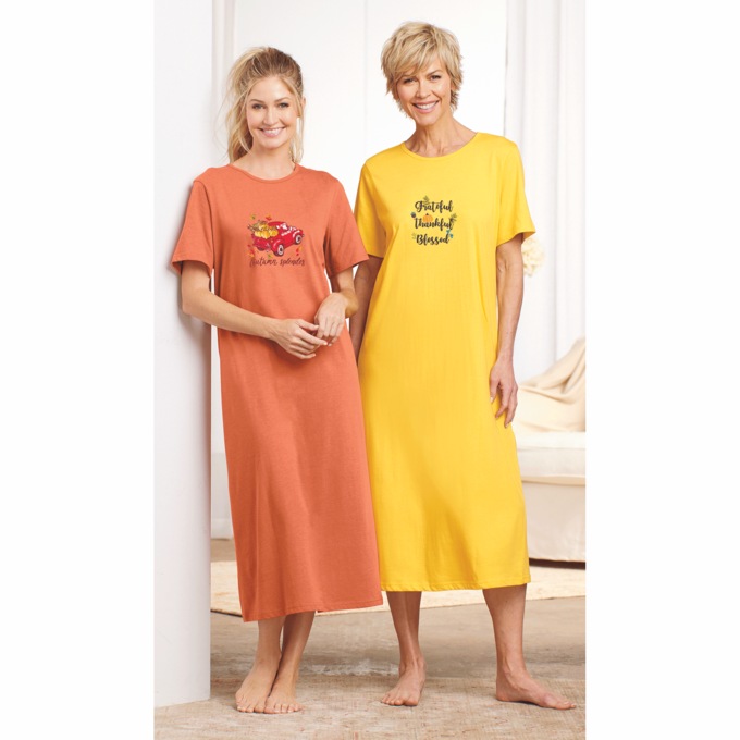 2-Pack Nightshirts, Thankful, large