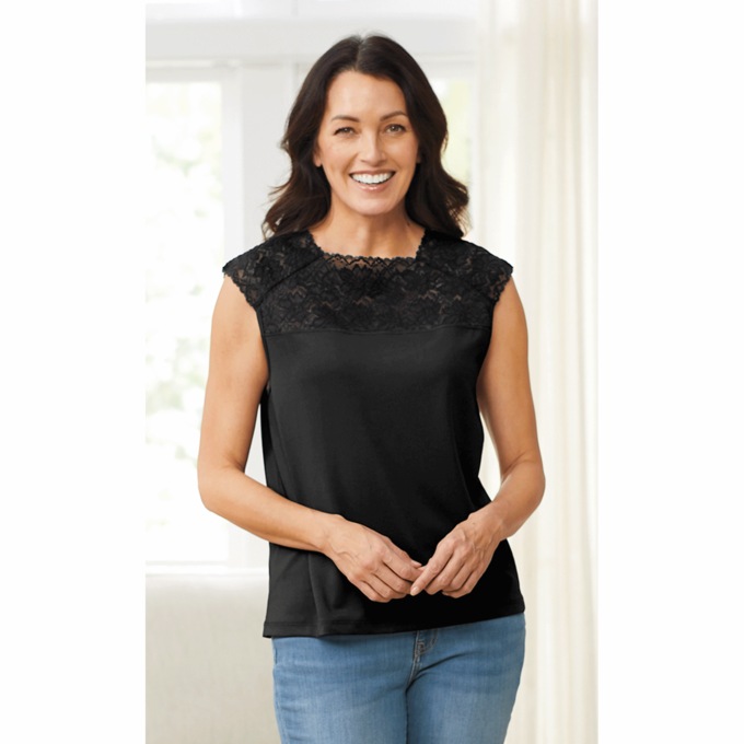 Reversible Lace Trim Cami, , large