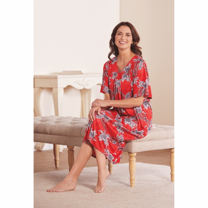 Sweetheart Neck Lounger, Red Tropical, large