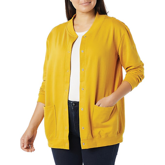 Snap-Front Cardigan, Maize, large
