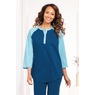 Women's Cotton Henley Baseball Top, , large