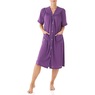 Short-Sleeve Snap-Front Duster - Solid, Purple, large