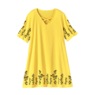 Crossover Neck Tunic, Yellow Black, large