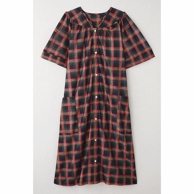 Short-Sleeve Snap-Front Duster with Pockets, , large