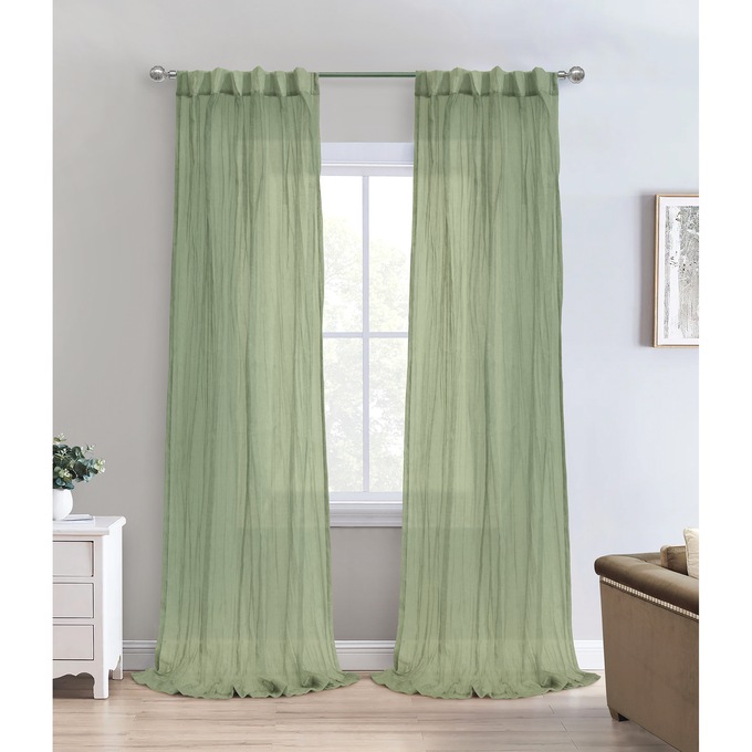 Paloma Broomstick Vintage Pleated Sheer Panel, , large