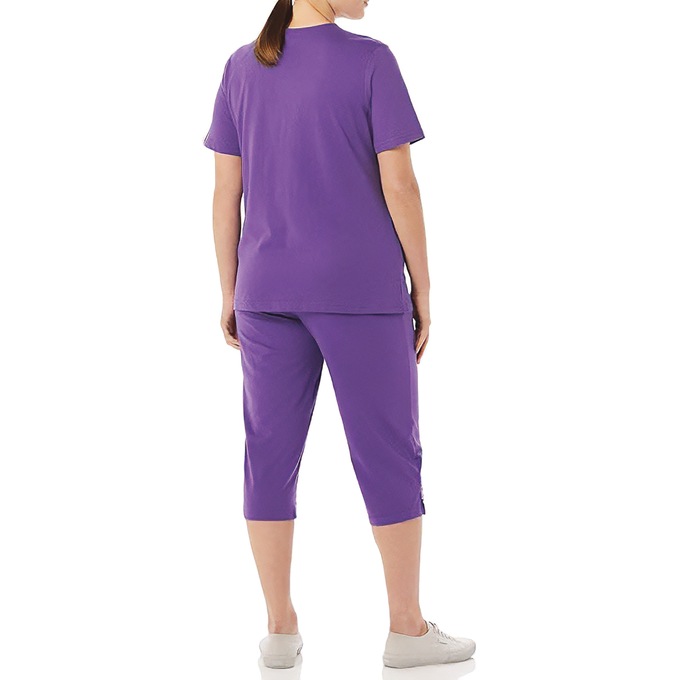 Embroidered Capri Set, Violet, large