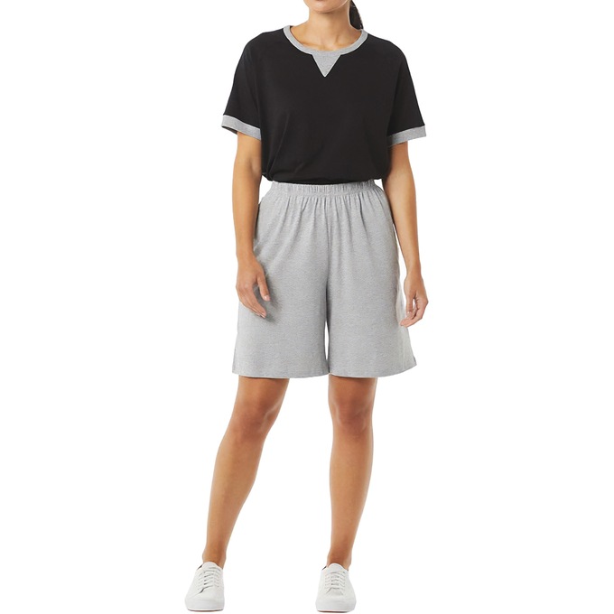 Knit Shorts - Solid and Print, Heather Gray, large