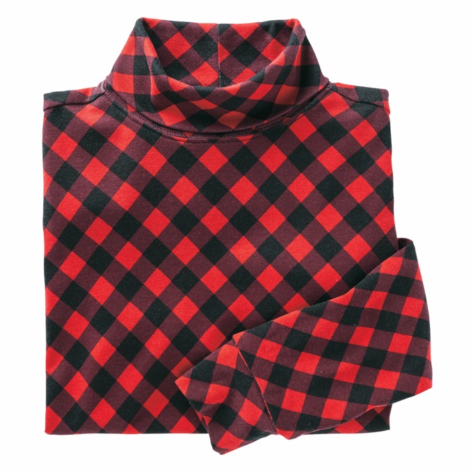 Classic Turtleneck, Red Buffalo Plaid, large