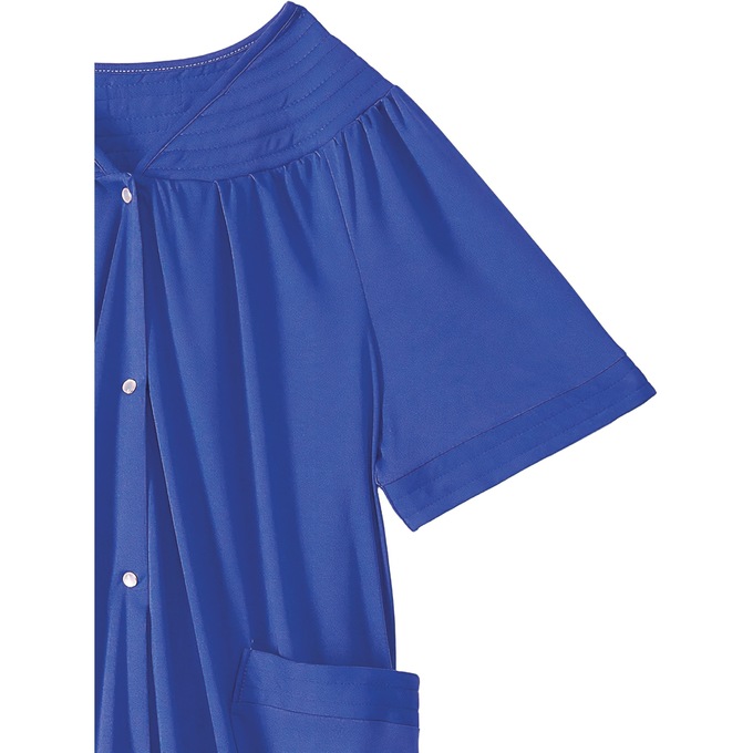 Short-Sleeve Snap-Front Duster - Solid, Navy, large