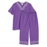 Embroidered Capri Set, Violet, large