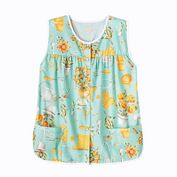 Easy-Care Button-Front Cobbler Apron, Gardening, large