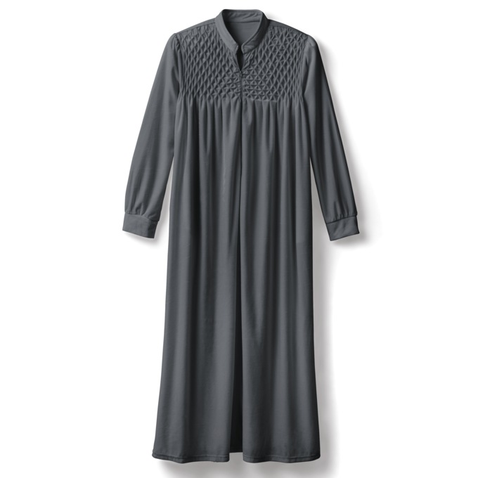 Zip Front Velour Robe, , large