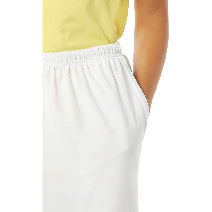 Knit Shorts - Solid and Print, White, large