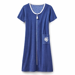 Terry Zip-Front Dress, , large