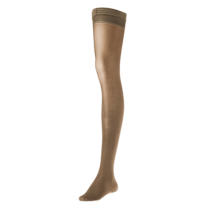 Aerated Cotton-Sole Compression Thigh High 3-Pack, Suntan, large