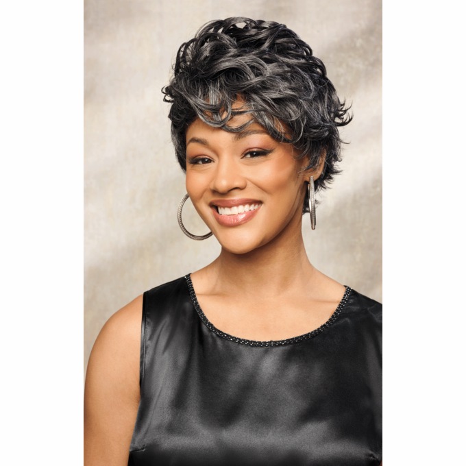 Motown Tress Toni Wig, Dark Brown Gray, large