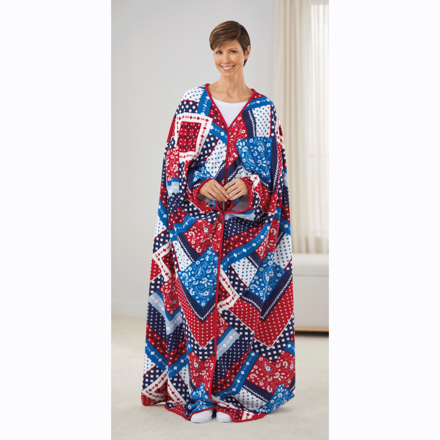 Blanket Robe with Sleeves for Adults main image 1