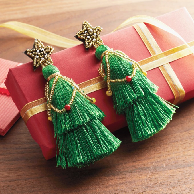 Spruced-Up Goldtone Tree Earrings, , large