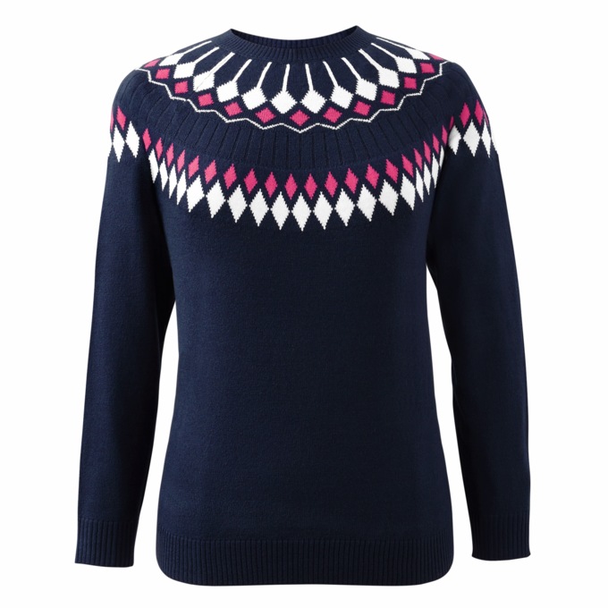 Fair Isle Crewneck Sweater, , large