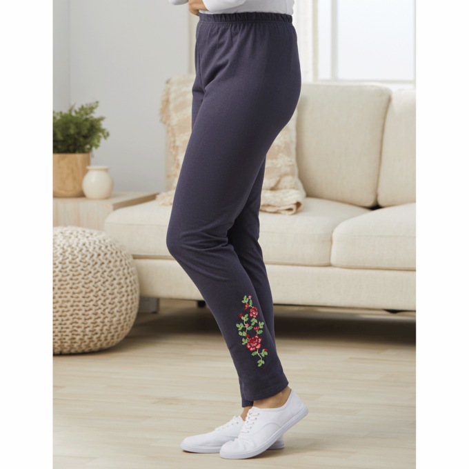 Embroidered Pant, Denim Blue, large