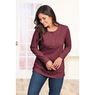 Easy Essentials&trade; Long-Sleeve Pintuck Top, Cabernet, large