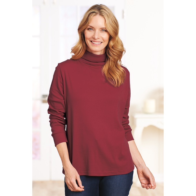 Classic Turtleneck, Cabernet, large