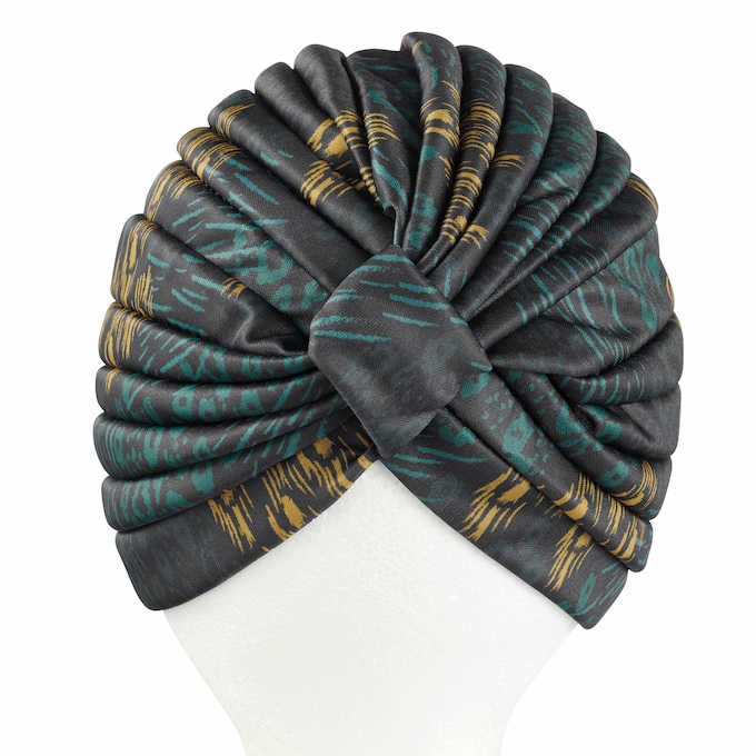 Ethel Knit Head Cover, Green Animal, large