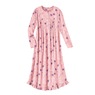 Long-Sleeve Printed Nightgown, Petal Pink, large
