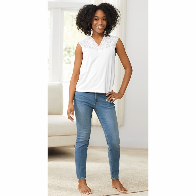 Reversible Lace Trim Cami, , large