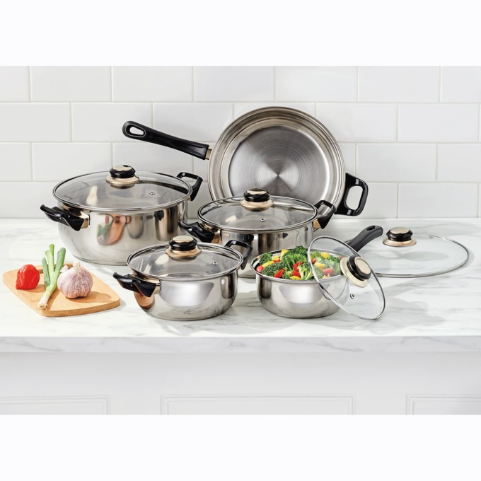 10-Piece Stainless Steel Cookware Set, , large