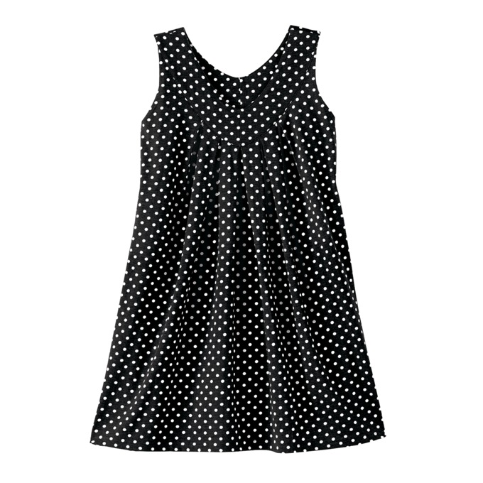 V-Neck Tunic Tank - Print, Black White Dot, large