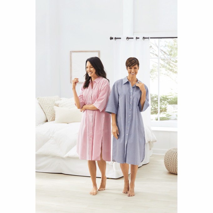 Unwind Button-Front Nightshirt, , large