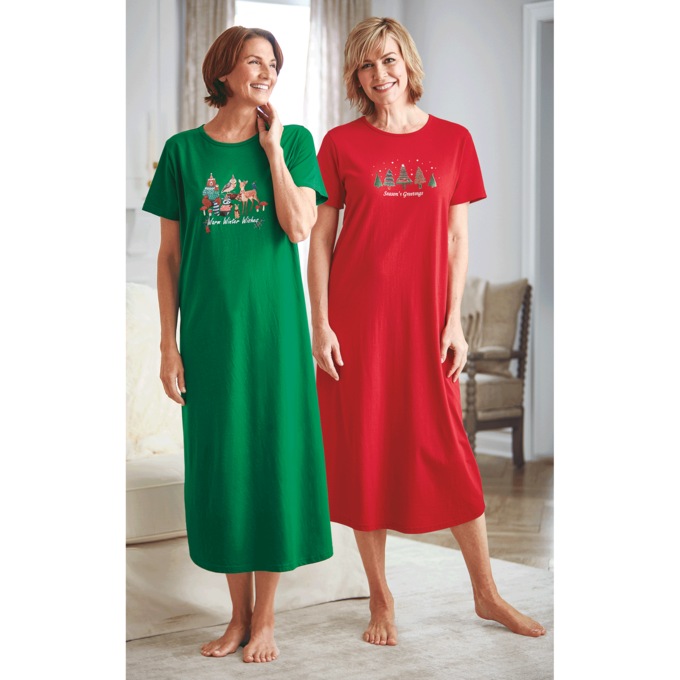 2-Pack Nightshirts, Scarlet Basil, large