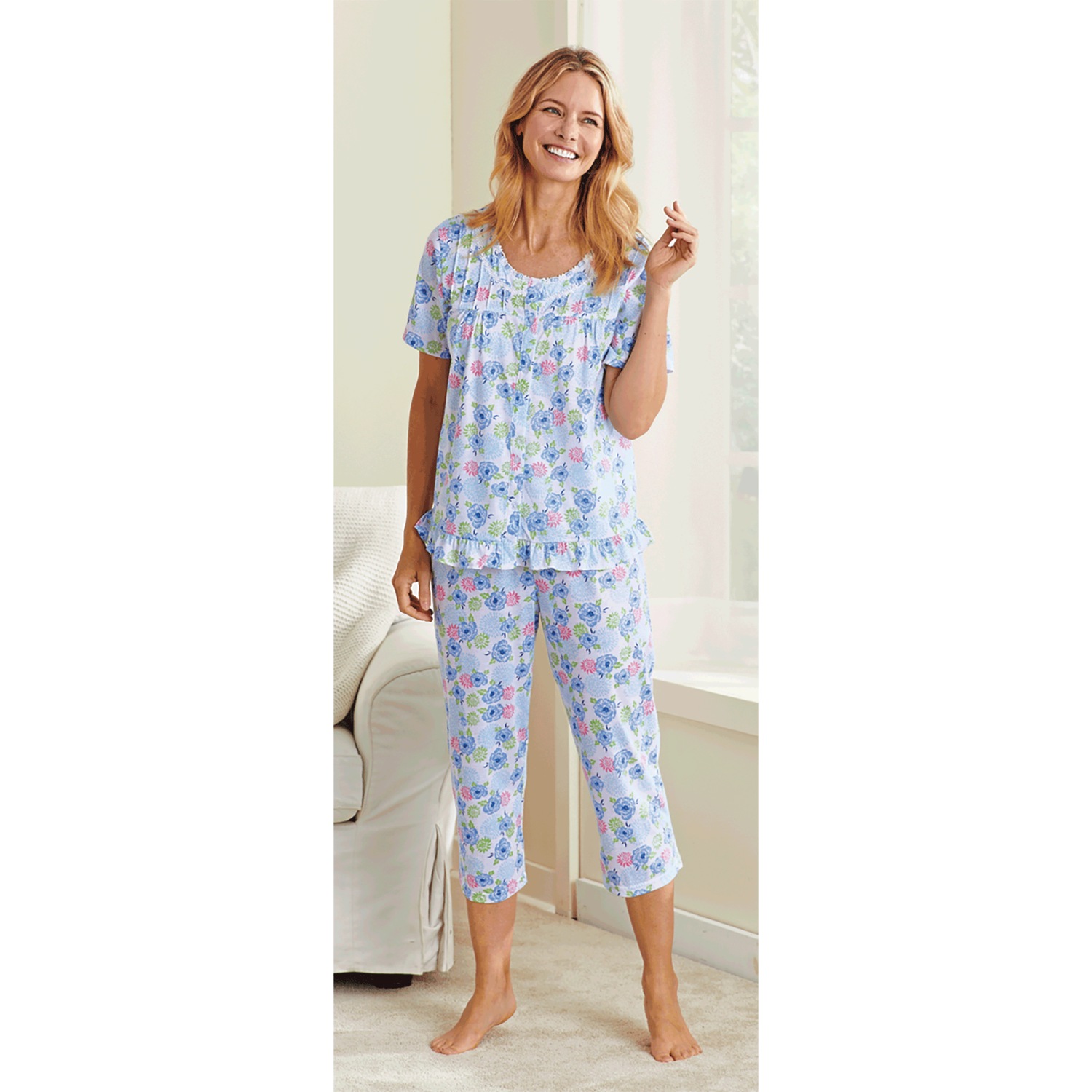 Threaded Pear Gillian Stripes Ruffle Pj Set