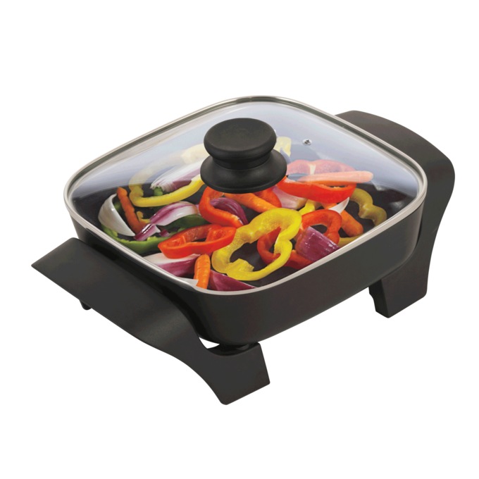 8" Non-Stick Electric Skillet with Glass Lid, , large